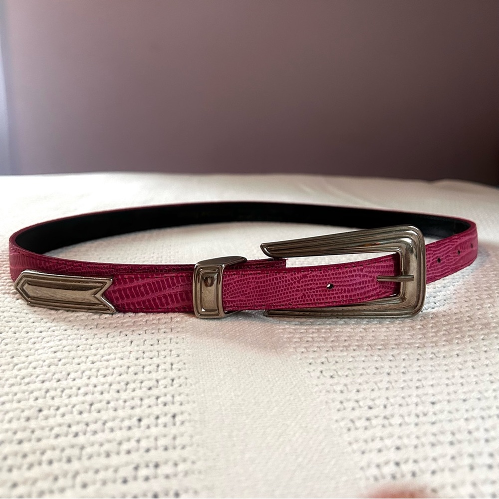 Vintage 90’s Hot Pink Leather Western Belt M